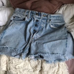 High waisted jean shorts